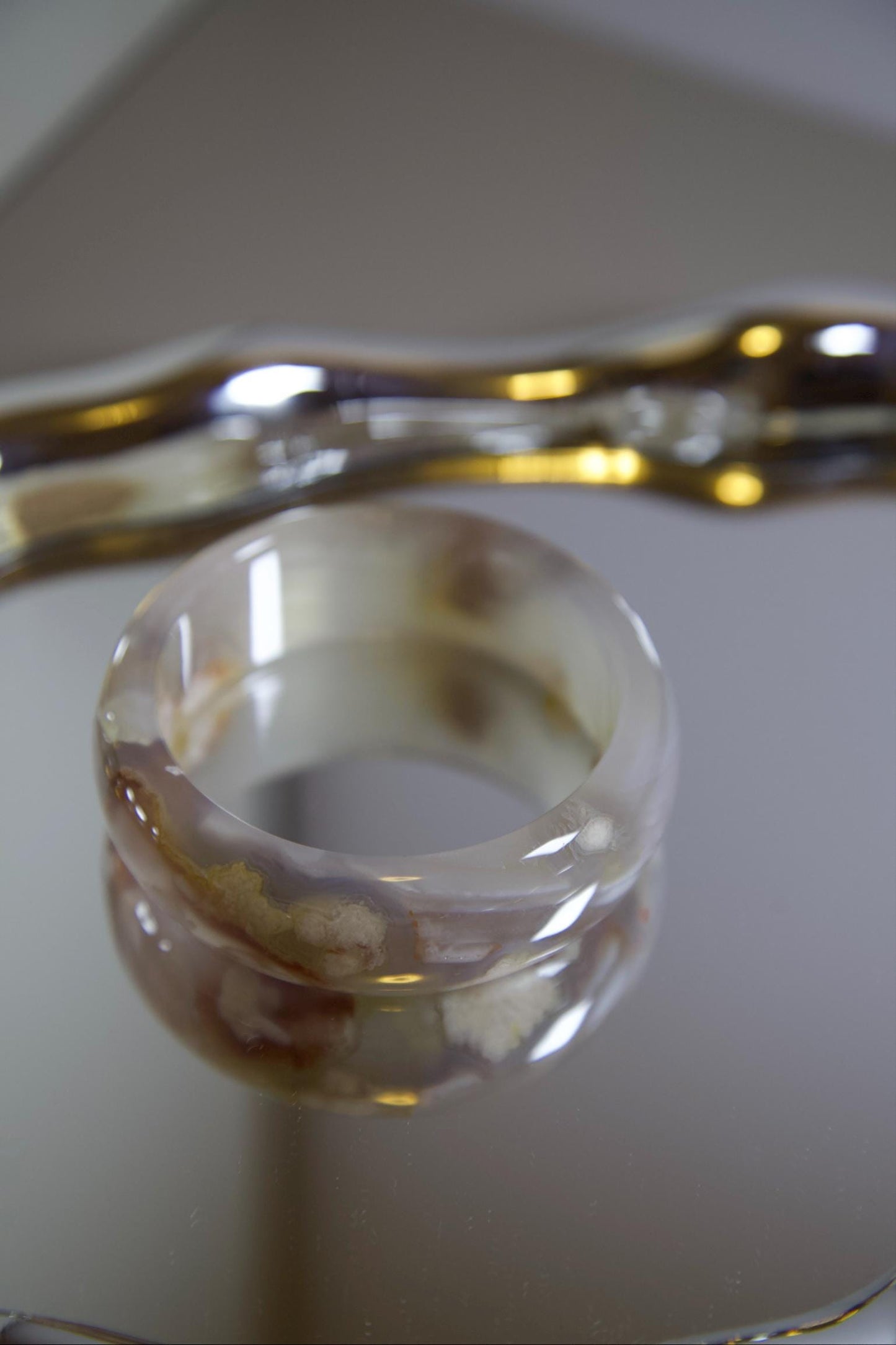 Natural Agate Stone Bangle • Hand-Carved Gemstone Bracelet • Polished Crystal Jewelry • 59-60mm Agate Bangle for Healing, Balance & Gift