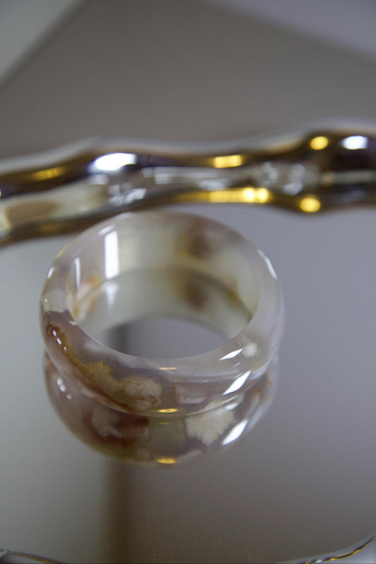 Natural Agate Stone Bangle • Hand-Carved Gemstone Bracelet • Polished Crystal Jewelry • 59-60mm Agate Bangle for Healing, Balance & Gift