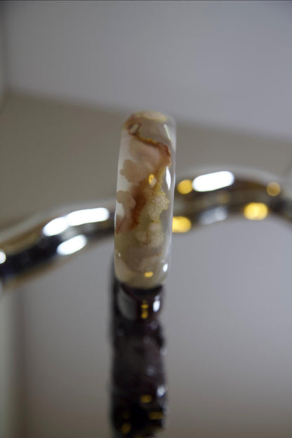 Natural Agate Stone Bangle • Hand-Carved Gemstone Bracelet • Polished Crystal Jewelry • 59-60mm Agate Bangle for Healing, Balance & Gift