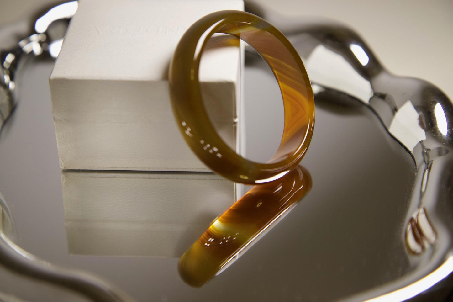 Brown Agate Bangle Bracelet • Polished Gemstone Jewelry • Natural Healing Crystal Bangle • Unisex Boho Bracelet for Protection & Balance