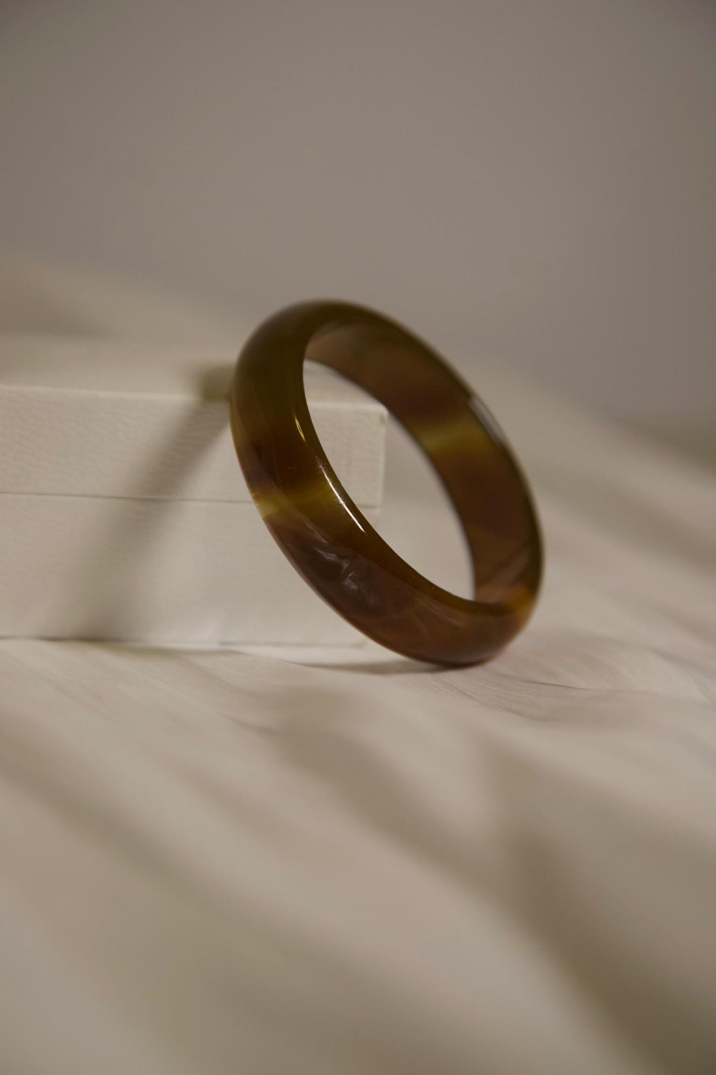 Brown Agate Bangle Bracelet • Polished Gemstone Jewelry • Natural Healing Crystal Bangle • Unisex Boho Bracelet for Protection & Balance