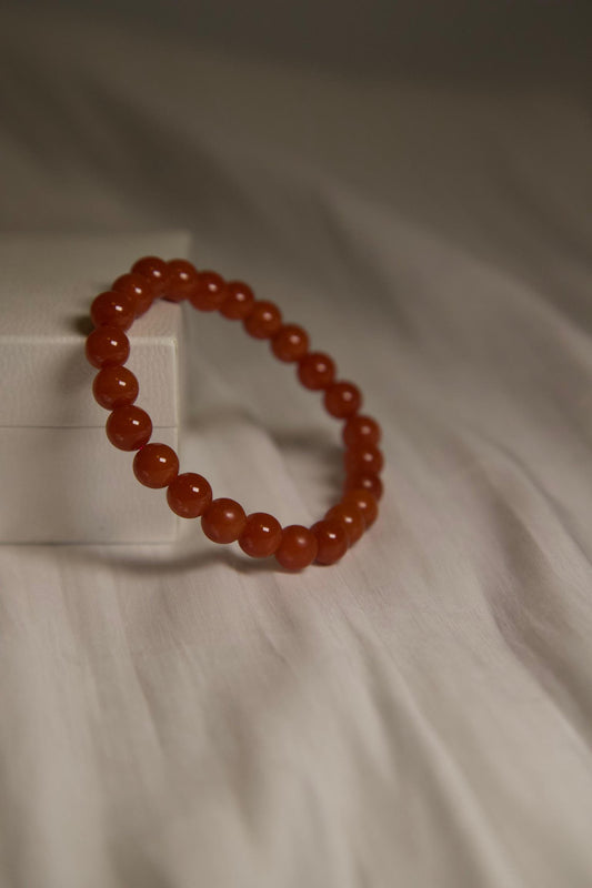 Red Agate Bracelet • Natural Gemstone Beaded Jewelry • Handmade Healing Crystal Bracelet for Grounding, Courage, Protection & Energy Gift