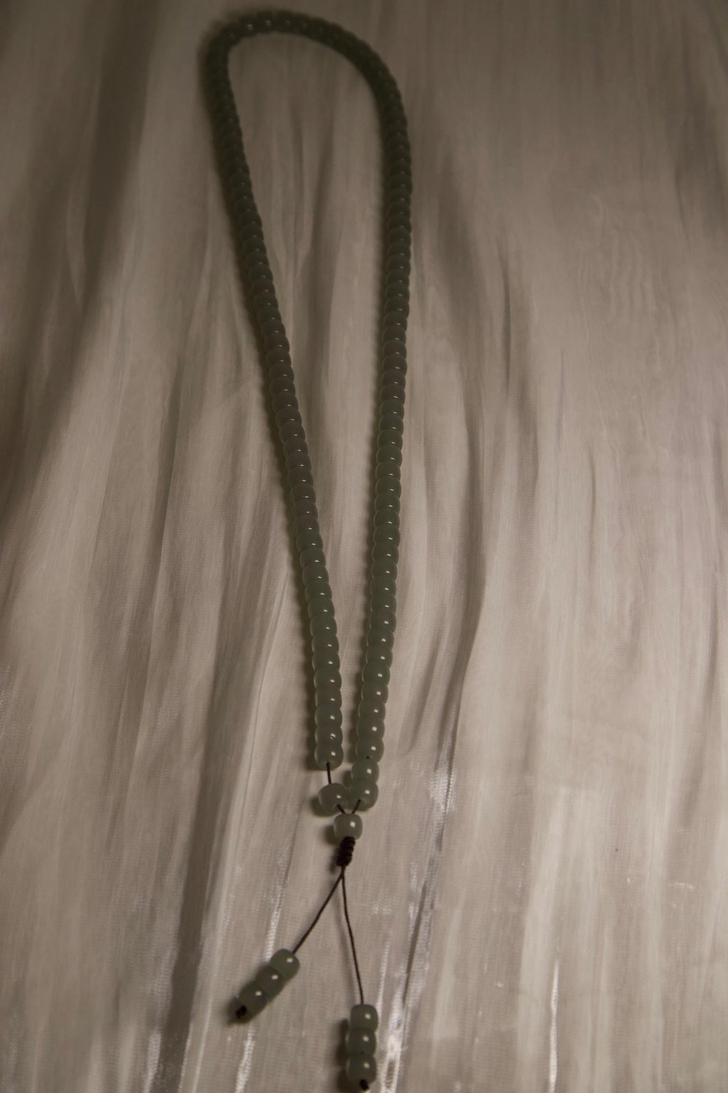 Light Green Jade Mala Necklace • Natural Gemstone Prayer Beads • Buddhist Meditation Necklace • Healing Crystal Jewelry  Boho Spiritual Gift