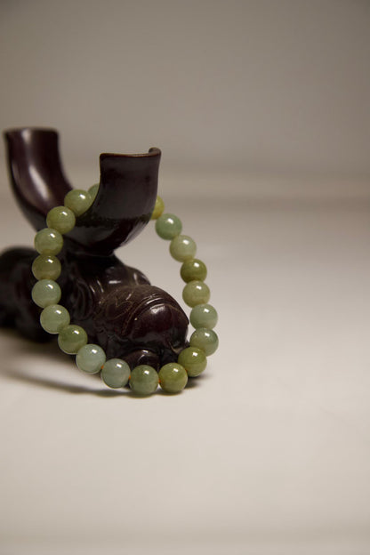 Green Jade Bracelet • Natural Gemstone Beaded Jewelry • Handmade Crystal Bracelet for Luck, Prosperity, Abundance & Healing Energy