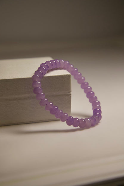 Purple Jade Bracelet • Natural Gemstone Jewelry • Handmade Healing Crystal Beaded Bracelet for Calm, Balance, Spiritual Energy & Gift