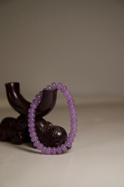 Purple Jade Bracelet • Natural Gemstone Jewelry • Handmade Healing Crystal Beaded Bracelet for Calm, Balance, Spiritual Energy & Gift