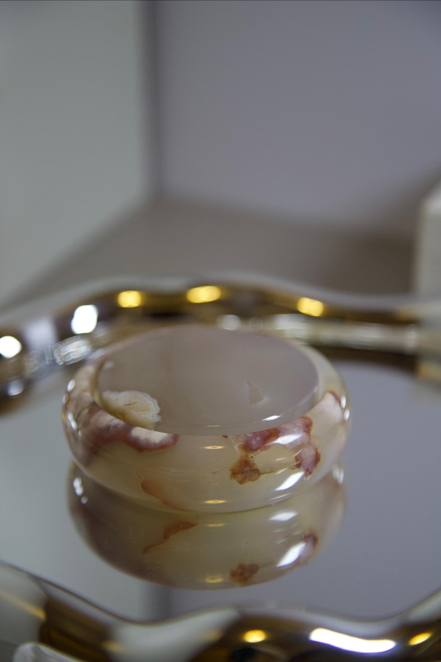 Natural Agate Stone Bangle • Cream Pink Gemstone Bracelet • Hand-Carved Crystal Jewelry • 62.3mm Polished Agate Bangle for Healing & Gift