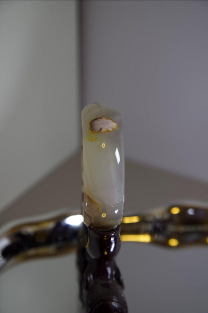 Natural Agate Stone Bangle • Hand-Carved Gemstone Bracelet • Polished Crystal Jewelry • 59-60mm Agate Bangle for Healing, Balance & Gift