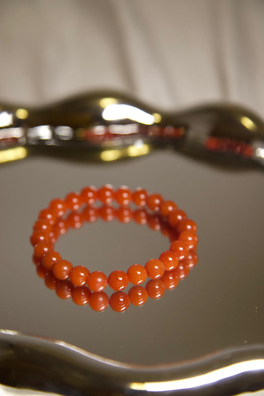 Red Agate Bracelet • Natural Gemstone Beaded Jewelry • Handmade Healing Crystal Bracelet for Grounding, Courage, Protection & Energy Gift