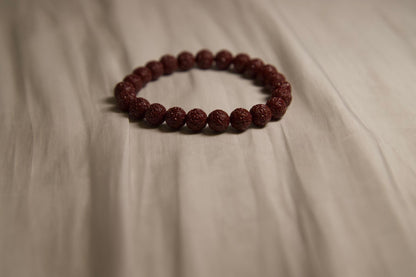 Cinnabar Beaded Bracelet • Hand-Carved Red Crystal Jewelry • Protection & Luck Charm • Feng Shui Beaded Bracelet • Spiritual Healing Gift