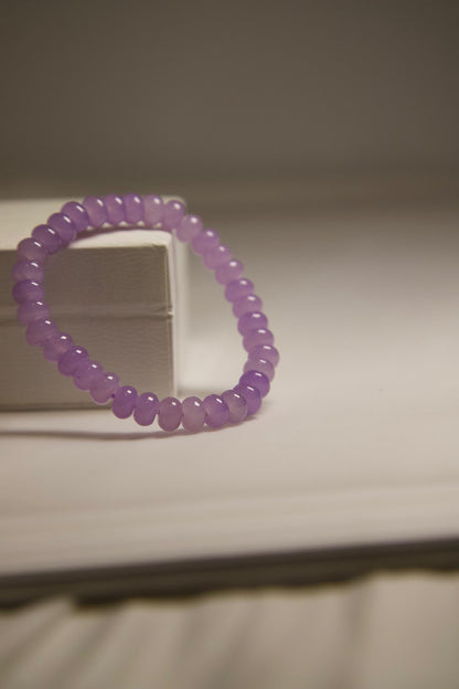 Purple Jade Bracelet • Natural Gemstone Jewelry • Handmade Healing Crystal Beaded Bracelet for Calm, Balance, Spiritual Energy & Gift
