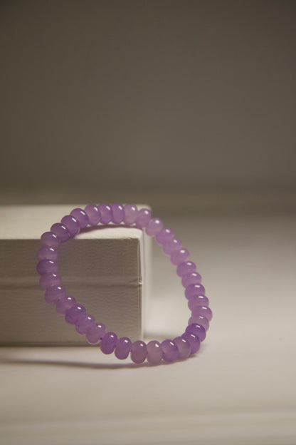 Purple Jade Bracelet • Natural Gemstone Jewelry • Handmade Healing Crystal Beaded Bracelet for Calm, Balance, Spiritual Energy & Gift