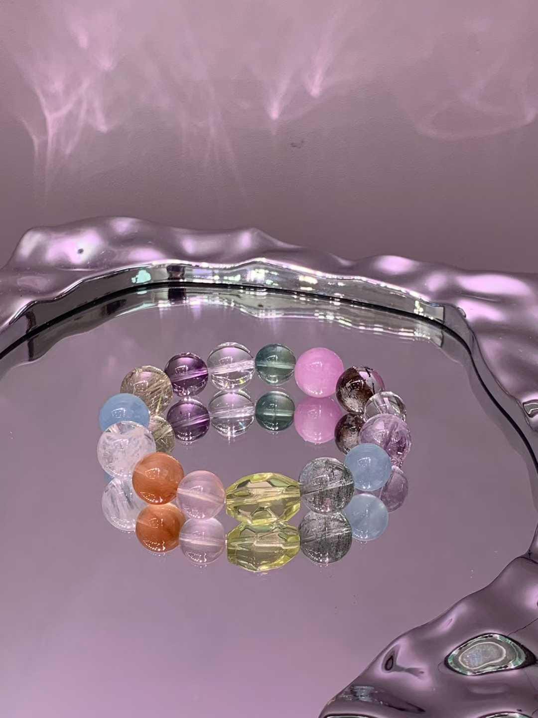 Rainbow Candy Crystal Bracelet | Multicolor Natural Gemstone Energy Beads | Handmade Healing Jewelry Gift